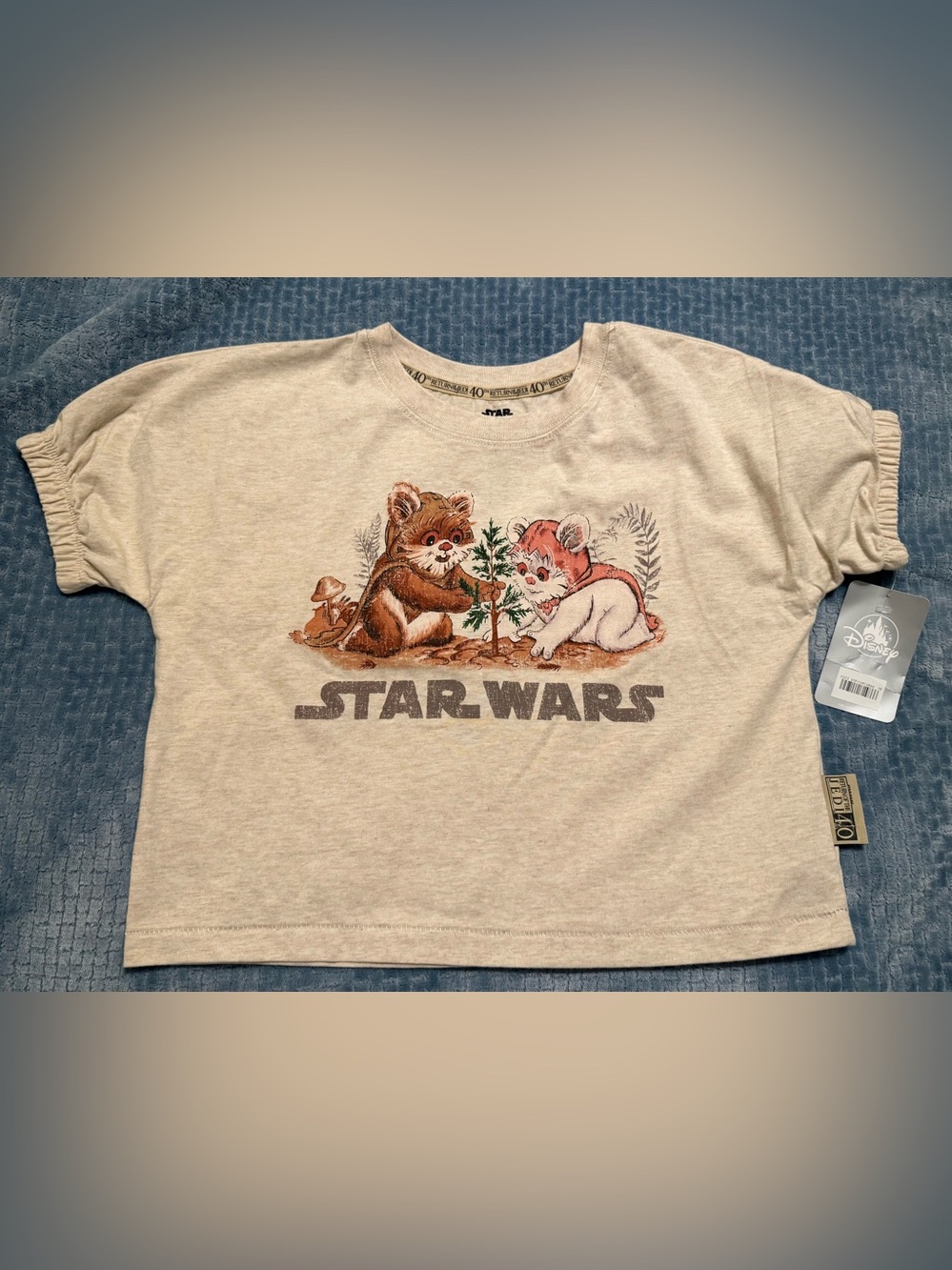 Star Wars Return of the Jedi Kids Beige Graphic cropped tee 7/8